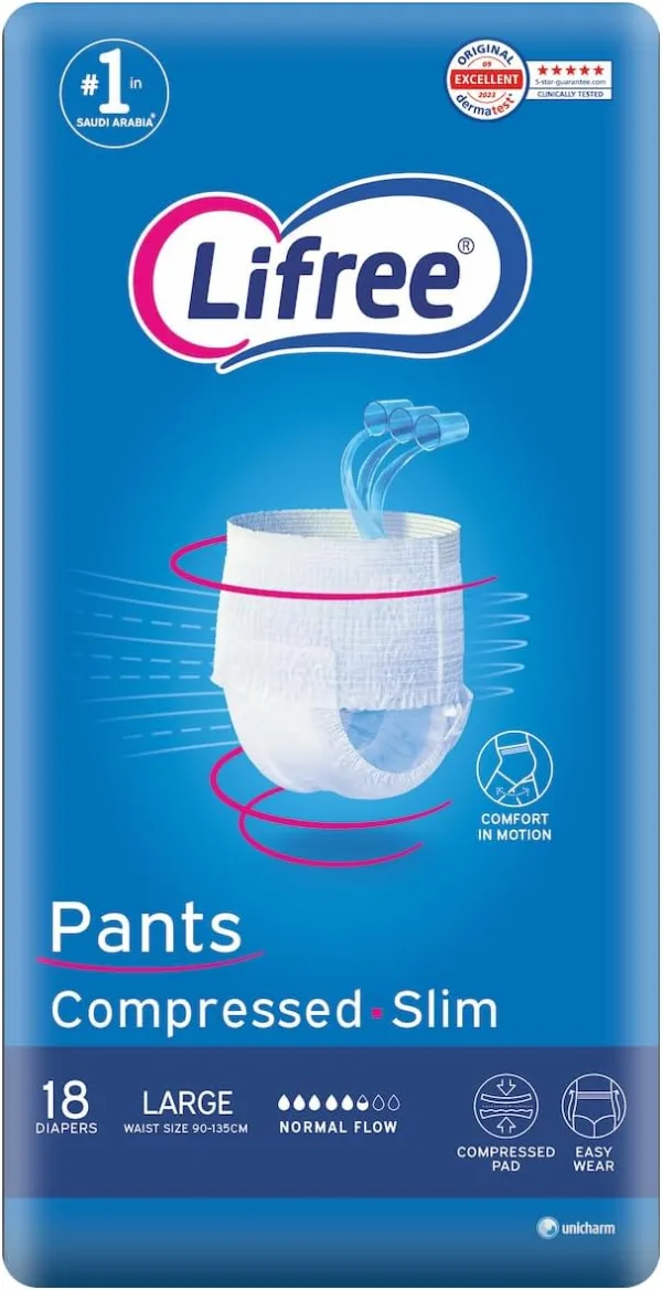 Lifree Adult Diaper Slim Culotte Package , Large 18 Pads