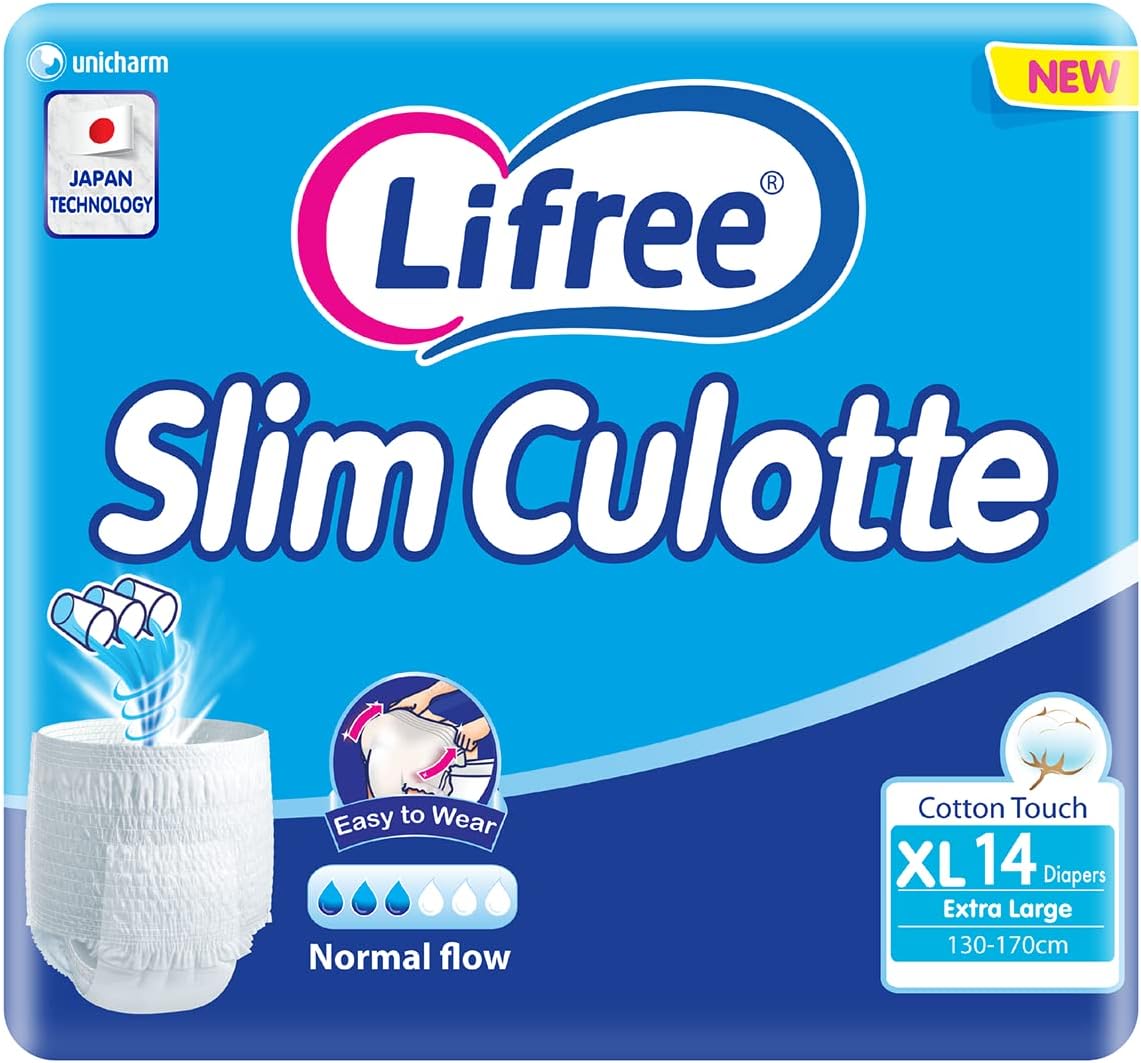Lifree Adult Diaper Culotte High Absorbency, Xl, Jumbo Pack, 14 Pieces - Pack Of 1