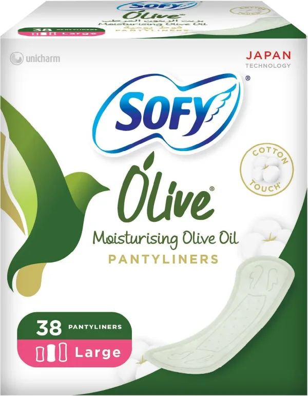 SOFY Olive Daily Panty Liner, 175 mm, Large, Pack 38 Panty Liners