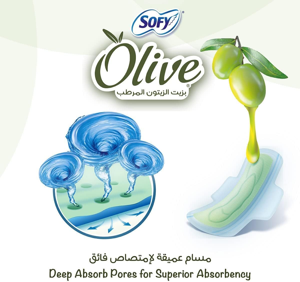 SOFY Olive, Slim, Regular 23 cm, Sanitary Pads With Wings, 30 Pads (Pack of 2)