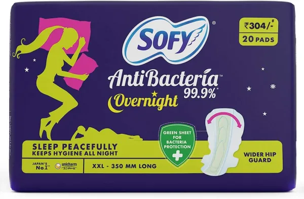 Sofy Anti Bacteria Overnight Sanitary Napkins - XXL (20 Pieces)