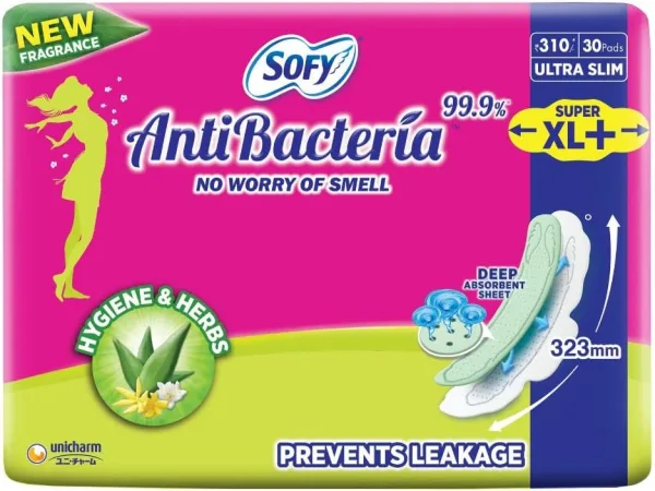 Sofy Body Fit Anti Bacteria Sanitary Napkins - Super XL (Pack of 30)