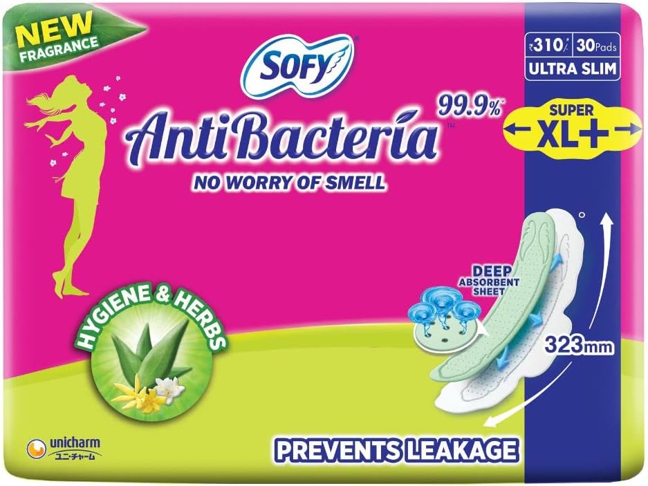 Sofy Body Fit Anti Bacteria Sanitary Napkins - Super XL (Pack of 30)