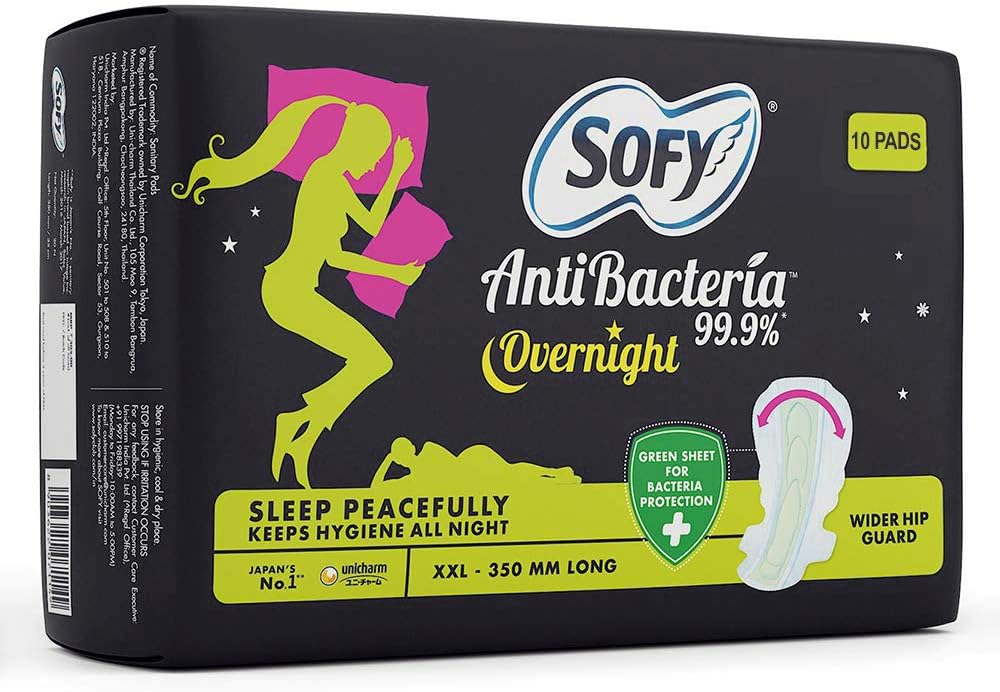 Sofy Anti Bacteria Overnight Sanitary Napkins - XXL (10 Pieces)