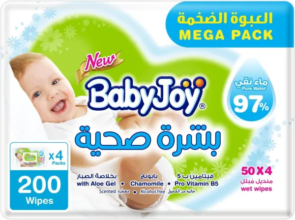 BabyJoy Healthy Skin Wet Wipes, Mega Pack, 200 Baby Wipes