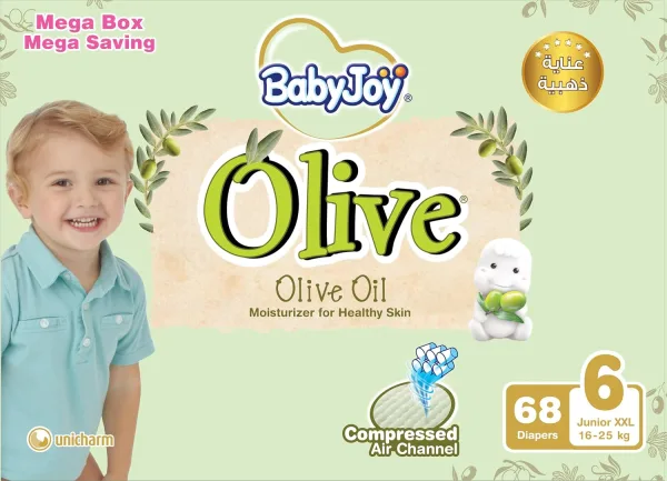 BabyJoy Olive Diapers 68-Pieces Mega Pack, Junior XX-Large