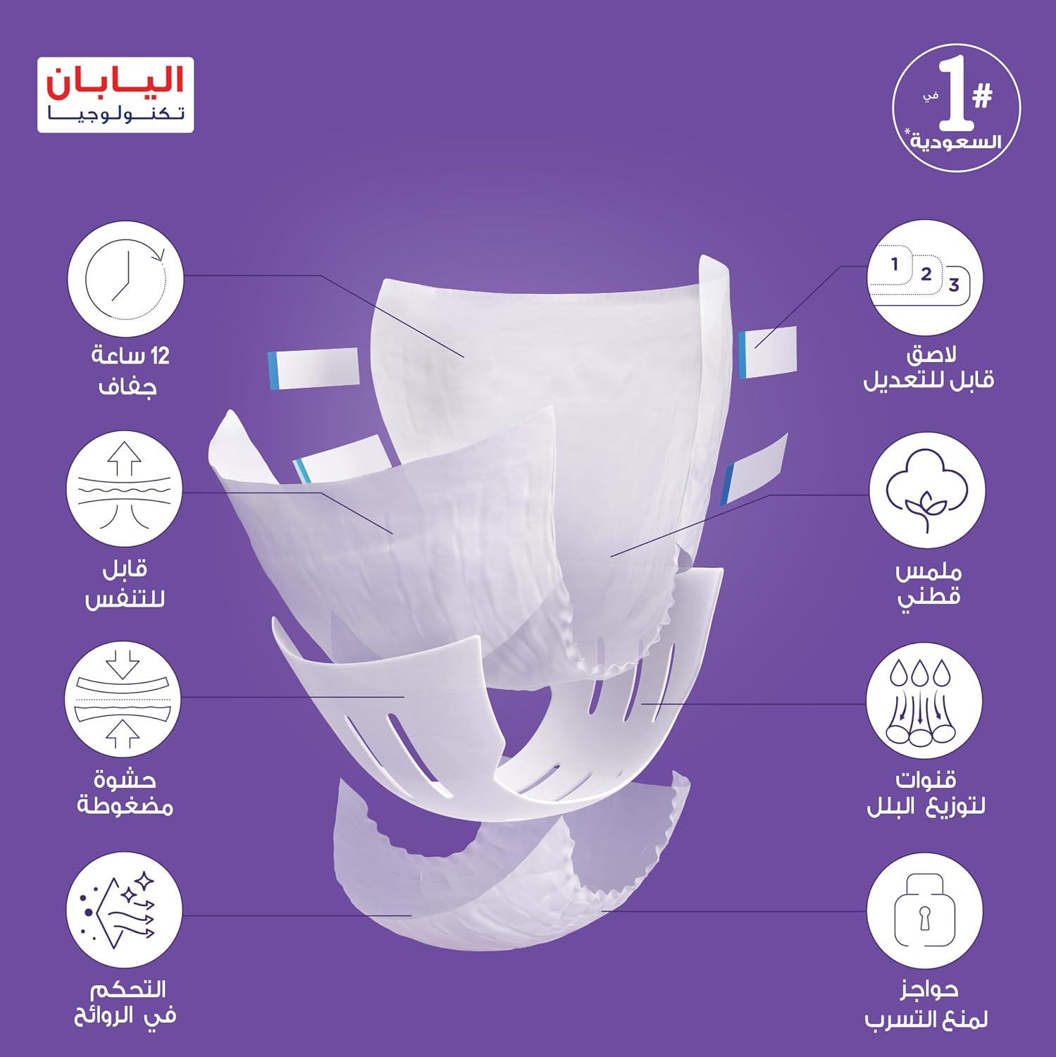 Lifree Compressed Adult Diaper Tape, Medium Size, 8 Cup Absorbency, Jumbo Box, 60 Pieces