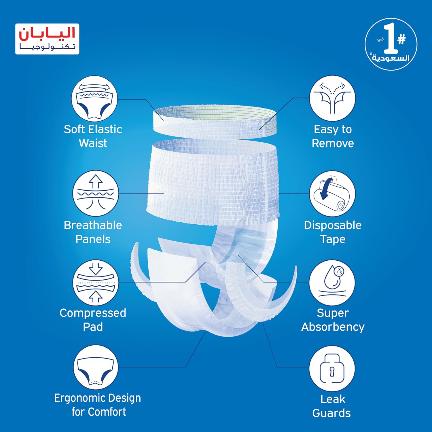 Lifree Slim Culotte, Adult Diapers, Large, Mega Pack, 36 Pcs